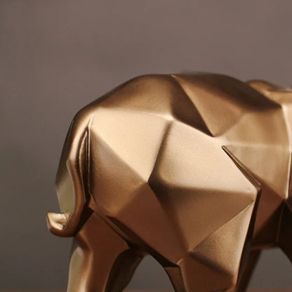 Abstract Gold Elephant Statue Resin  Accessories