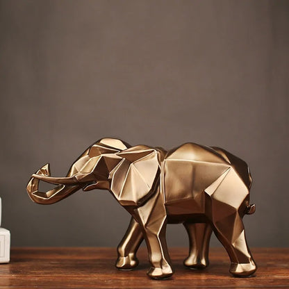 Abstract Gold Elephant Statue Resin  Accessories